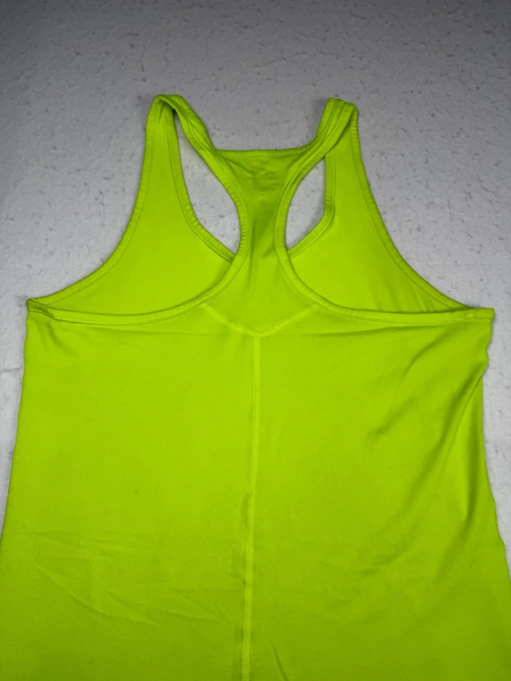 Nike Dri Fit Women's Neon Yellow Solid Razorback Tank Top Size Medium EUC